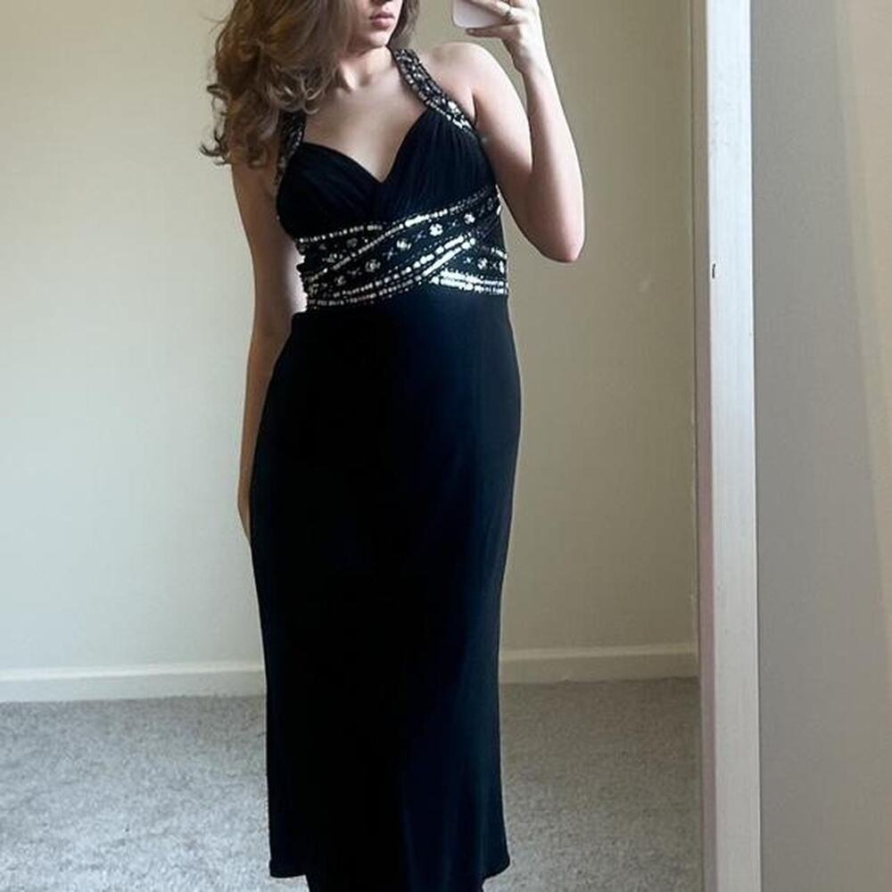 Vintage 00s black embroidered formal